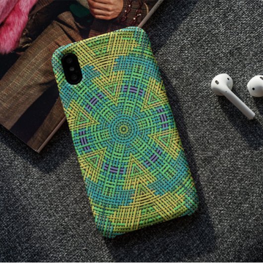 Coques Case-Mate iPhone Weer Mandala jaune vert et bleu