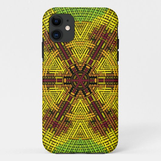 Coques Case-Mate iPhone Weer Mandala rouge jaune et vert (Dos)