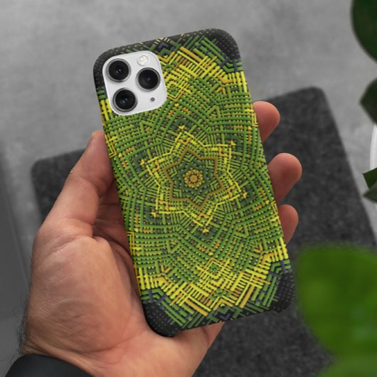 Coques Case-Mate iPhone Weer Mandala vert jaune et noir