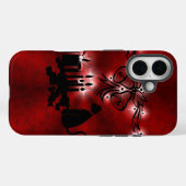 Coques Case-Mate iPhone Weihnachts Ornamente mit Sterne und Katze auf pour (Verso (horizontal))