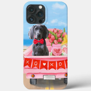 Case-Mate iPhone Case Weimaraner Chien Valentine's Day Coeurs de camion