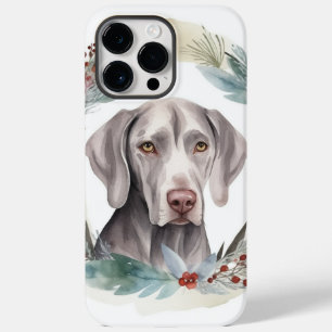 Coque Pour Pour iPhone 14 Pro Max Weimaraner Christmas Wreath Festive Pup