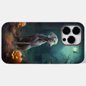 Coques Case-Mate iPhone Weimaraner d'Halloween avec citrouilles Épouvantab (Verso (horizontal))