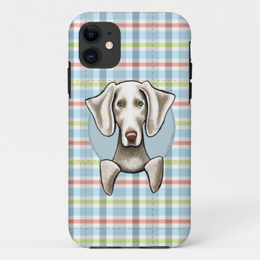 Coques Case-Mate iPhone Weimaraner Pale Plaid (Dos)