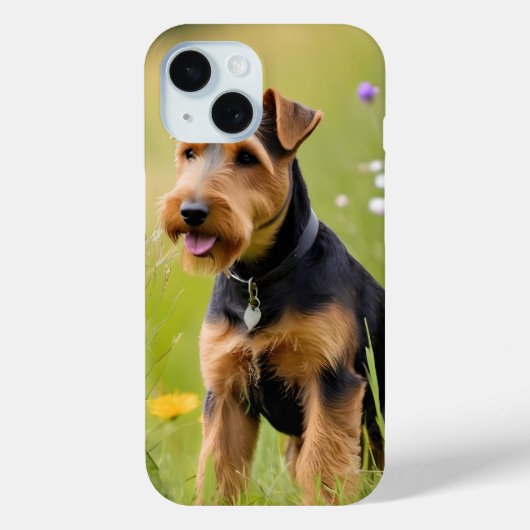 Coques Case-Mate iPhone Welsh Terrier Dans Le Champ Fleur sauvage (Verso)
