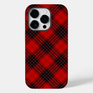 Coque Pour iPhone 14 Pro Wemyss tartan rouge noir plaid