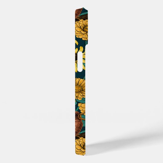 Coques Case-Mate iPhone Wens et fleurs sur bleu foncé (Verso / Droite)