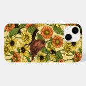 Coques Case-Mate iPhone Wens et fleurs sur jaune pâle (Verso (horizontal))