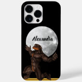 Coques Case-Mate iPhone Werewolf debout devant une lune (Verso)