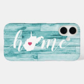 Coques Case-Mate iPhone West Virginia Home State Turquoise Wood Look (Verso (horizontal))