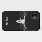 Coques Case-Mate iPhone Western Bull Skull Noir Et Blanc Vieux Rustique (Dos (Horizontal))