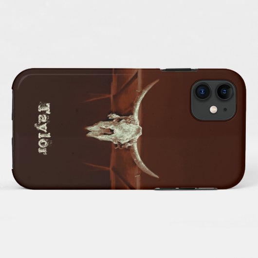 Coques Case-Mate iPhone Western Bull Skull Pays rustique Brown (Dos (Horizontal))