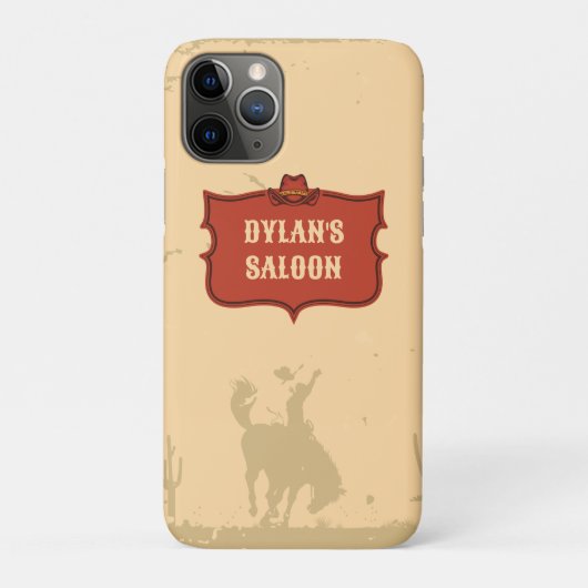 Coques Case-Mate iPhone Western Cowboy Monogramme Nom Rustique Salon (Dos)