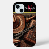 Coques Case-Mate iPhone Western Trio : Casquette, Bottes, Revolver (Verso)