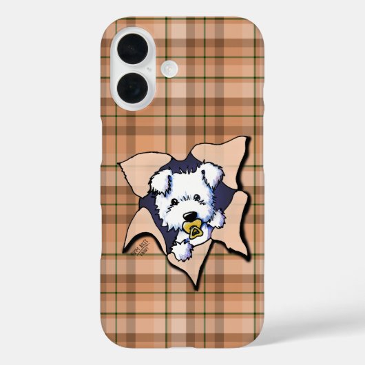 Coques Case-Mate iPhone Westie Baby BLAST Plaid (Verso)