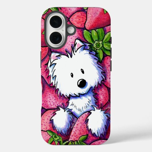 Coques Case-Mate iPhone Westie de fraises KiniArt (Verso)