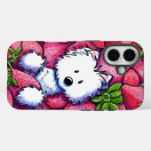 Coques Case-Mate iPhone Westie de fraises KiniArt (Verso (horizontal))
