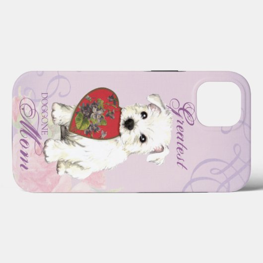 Coques Case-Mate iPhone Westie Heart Maman (Verso (horizontal))