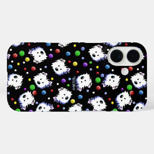 Coques Case-Mate iPhone Westies KiniArt Confetti (Verso (horizontal))