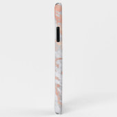 Coques Case-Mate iPhone Wh & Rose Gold Marble boîte or, nom & Monogram iP (Dos/Droite)