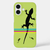 Coques Case-Mate iPhone Whimsical Black Lizards Green Phone Case (Verso)
