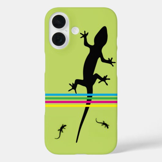 Coques Case-Mate iPhone Whimsical Black Lizards Green Phone Case (Verso)
