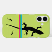 Coques Case-Mate iPhone Whimsical Black Lizards Green Phone Case (Verso (horizontal))
