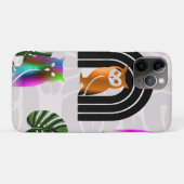 Coques Case-Mate iPhone Whimsical Boho Owl & Tropical Monstera Leaf (Dos (Horizontal))