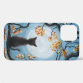 Coques Case-Mate iPhone Whimsical Cat à Tree Full Moon Painting (Verso (horizontal))