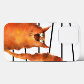 Coques Case-Mate iPhone Whimsical Curious Chat sur les rayures Motif (Verso (horizontal))