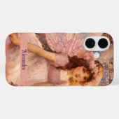Coques Case-Mate iPhone Whimsical Fairy in Dreamy Pink Floral Garden (Verso (horizontal))
