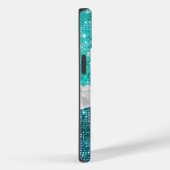 Coques Case-Mate iPhone Whimsical Faux Turquoise Parties scintillant Turqu (Verso / Droite)