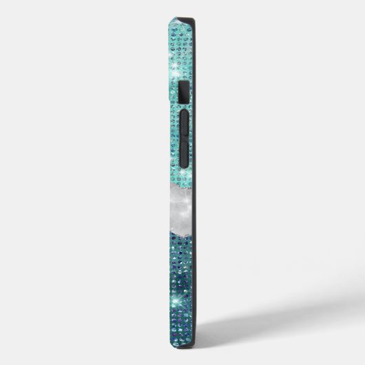 Coques Case-Mate iPhone Whimsical Faux Turquoise Parties scintillant Turqu (Verso / Gauche)