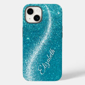 Coques Case-Mate iPhone Whimsical Faux Turquoise Parties scintillant Turqu (Verso)