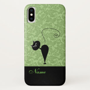 Case-Mate iPhone Case Whimsical Funny tendance chat noir damask