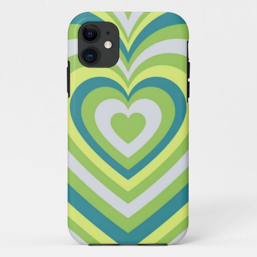 Coques Case-Mate iPhone Whimsical Green Heart Jouer Saint Valentin cadeau (Dos)
