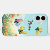 Coques Case-Mate iPhone Whimsical Pastel Butterfly Garden (Verso (horizontal))
