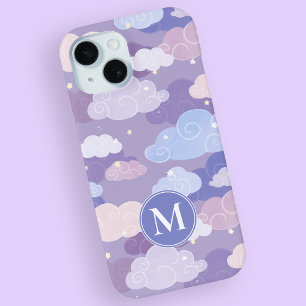 Coque Pour iPhone 15 Whimsical Pastel Clouds et étoiles Motif
