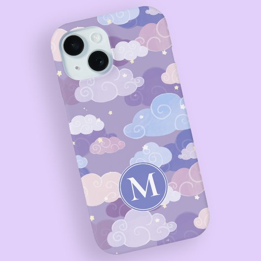Coques Case-Mate iPhone Whimsical Pastel Clouds et étoiles Motif