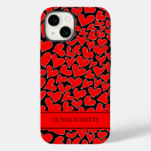 Coques Case-Mate iPhone Whimsical Red Hearts Valentine's Day Personnalisé (Verso)