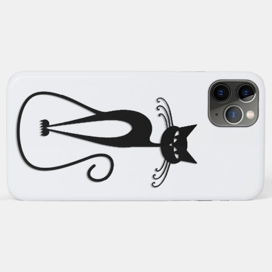 Coques Case-Mate iPhone Whimsical Skinny Chat noir (Dos (Horizontal))