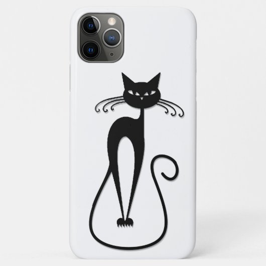 Coques Case-Mate iPhone Whimsical Skinny Chat noir (Dos)