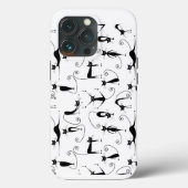 Coques Case-Mate iPhone Whimsical Skinny Motif de chat noir (Verso)