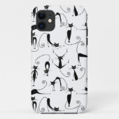 Coques Case-Mate iPhone Whimsical Skinny Motif de chat noir (Dos)