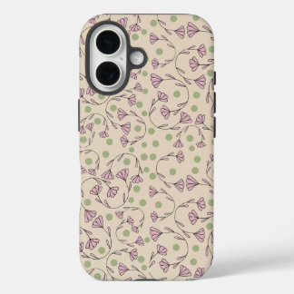 Coques iPhone 16 Whimsical Spring Vines – Floral Dotted Mobile Case