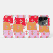 Coques Case-Mate iPhone Whimsical Squares Red Orange Pink Cherries (Dos (Horizontal))