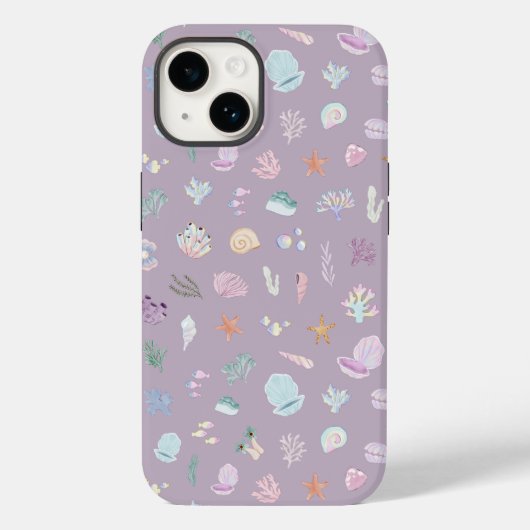 Coques Case-Mate iPhone Whimsical Under the Sea Beachy Pastel Seashells (Verso)