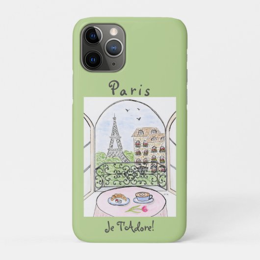 Coques Case-Mate iPhone Whimsical Watercolor Paris Eiffel Tower (Dos)