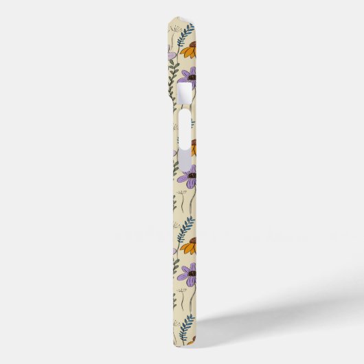 Coques Case-Mate iPhone Whimsical Wildflower Seamless Pattern (Verso / Gauche)