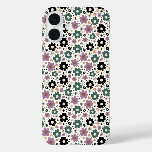 Coques Case-Mate iPhone Whimsy à fleurs vertes et violettes (Verso)